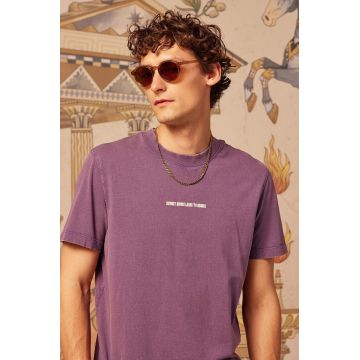 Medicine tricou din bumbac culoarea violet, cu imprimeu