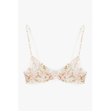 Sutien cu sustinere metalica si model floral