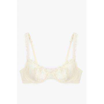Sutien de bumbac fara sustinere metalica - cu aspect tricotat