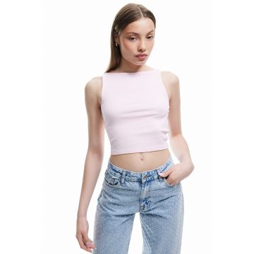 Top crop cu decolteu barcuta