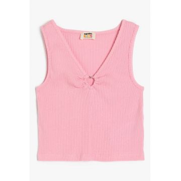 Top crop cu decolteu in V
