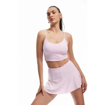 Top crop cu decolteu rotund