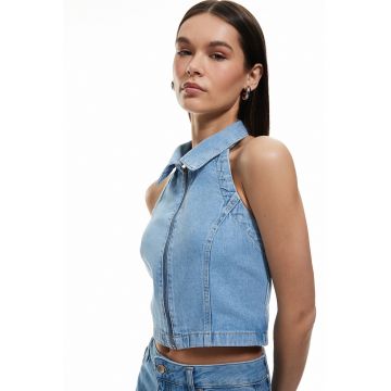 Top crop din denim