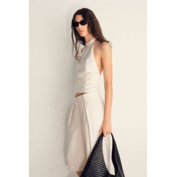 Top halter din amestec de in