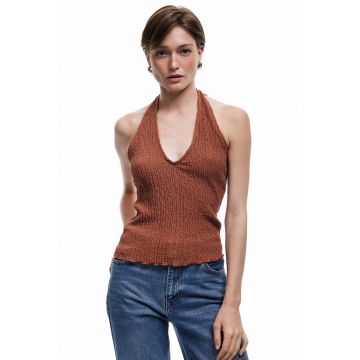 Top halter texturat
