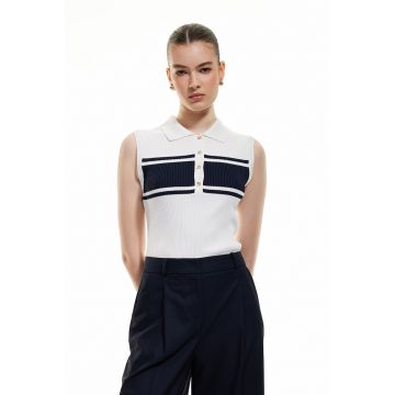 Top polo cu model colorblock