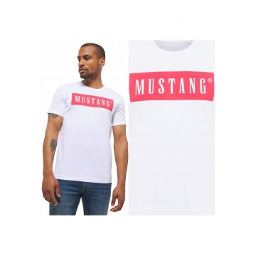 Tricou Barbati -  Style Alex C Logo Tee - Regular Fit - Print Logo - 100% Bumbac - Confortabil - Respirabil - Ideal Pentru Zi Cu Zi - Marimea 2XL - Alb