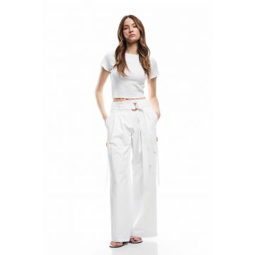 Tricou crop cu model uni