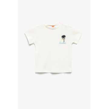 Tricou cu broderie pe piept
