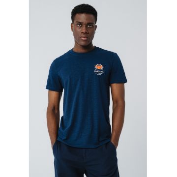 Tricou cu decolteu la baza gatului si imprimeu grafic Austin