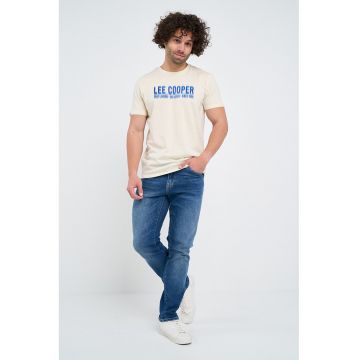 Tricou cu decolteu la baza gatului si imprimeu logo