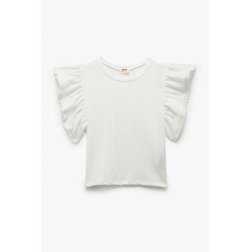 Tricou cu garnituri cu volane Corrugated