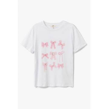 Tricou cu imprimeu cu funde