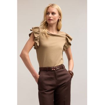 Tricou cu maneci cu volane