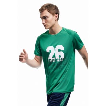 Tricou cu text si maneci raglan