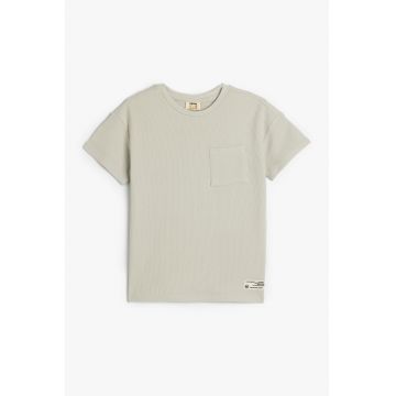 Tricou de bumbac cu buzunar pe piept