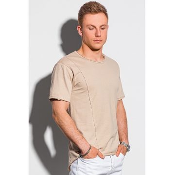 Tricou de bumbac cu decolteu la baza gatului