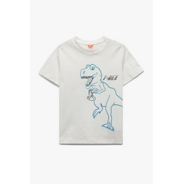 Tricou de bumbac cu imprimeu dinozaur