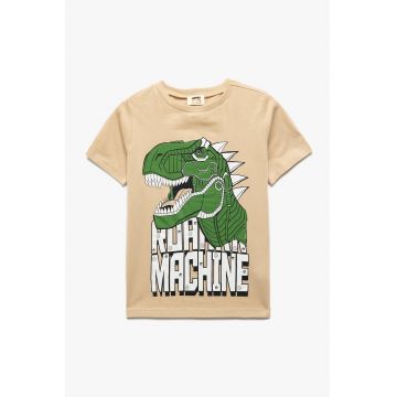 Tricou de bumbac cu imprimeu dinozaur