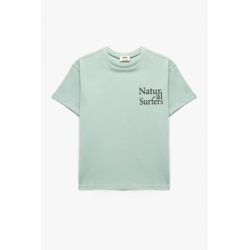 Tricou de bumbac cu imprimeu text