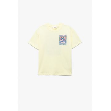 Tricou de bumbac cu imprimeu tropical