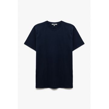 Tricou din amestec de bumbac cu decolteu la baza gatului