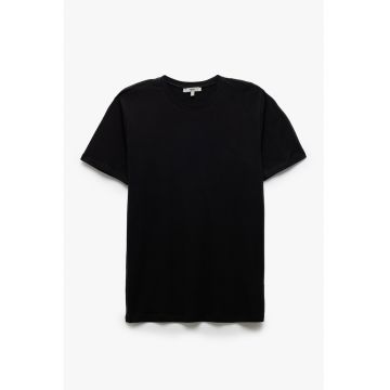 Tricou din amestec de bumbac cu decolteu la baza gatului