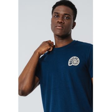Tricou din bumbac cu decolteu la baza gatului