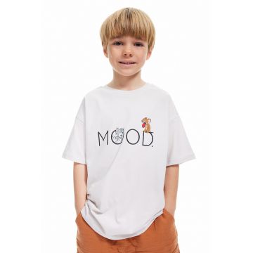 Tricou din bumbac cu imprimeu contrastant