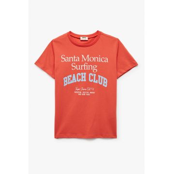 Tricou din bumbac cu imprimeu text