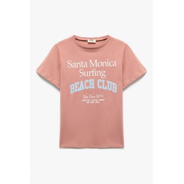 Tricou din bumbac cu imprimeu text