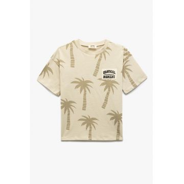 Tricou din bumbac cu imprimeu tropical