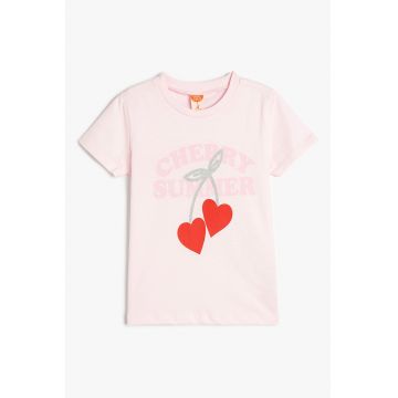 Tricou din bumbac cu model cirese