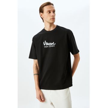 Tricou lejer cu imprimeu pe partea din spate