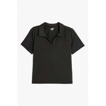Tricou polo crop
