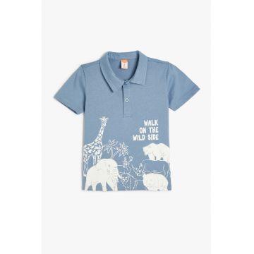 Tricou polo cu model animale