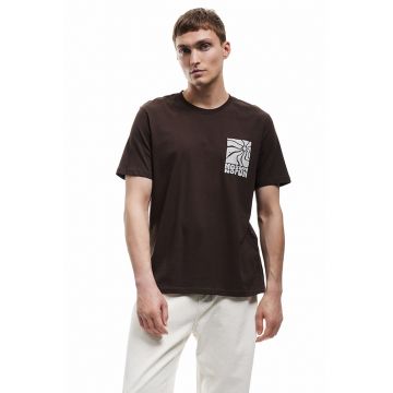 Tricou regular fit de bumbac cu imprimeu discret
