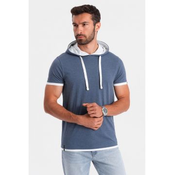 Tricou regular fit din bumbac cu gluga