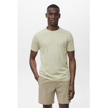 Tricou uni cu decolteu la baza gatului