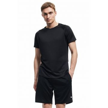 Tricou uni cu decolteu la baza gatului si maneci raglan