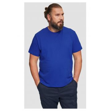 Big Sizes Tricou barbati big sizes cu decolteu la baza gatului - Regular fit - din bumbac - Albastru inchis