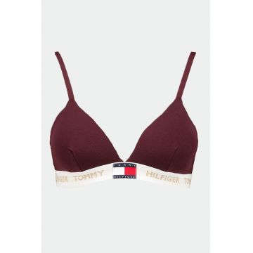 Sutien fara burete cu cupe triunghiulare si logo