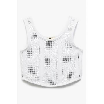 Top crop cu strasuri