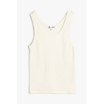 Top slim fit cu decolteu drapat