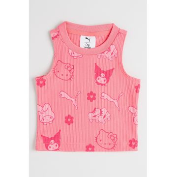 Top striat cu imprimeu Hello Kitty&Friends