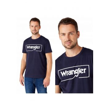 Tricou Barbati -  Frame Logo Tee - Regular Fit - 100% Bumbac - Confortabil - Respirabil - Moale La Atingere - Material Durabil - Ideal Pentru Zi Cu Zi - Marimea M - Bleumarin