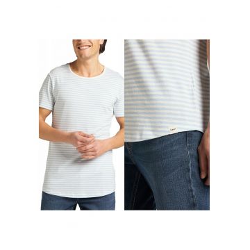 Tricou Barbati -  Shaped Tee - Regular Fit - Design Clasic - 100% Bumbac - Confortabil - Respirabil - Ideal Pentru Zi Cu Zi - Marimea M - Albastru