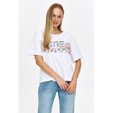 Tricou cu decolteu rotund - imprimeu grafic si text