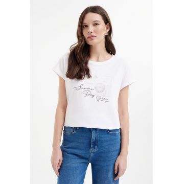 Tricou cu decolteu rotund si imprimeu