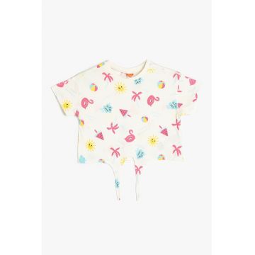 Tricou cu detaliu nod si model